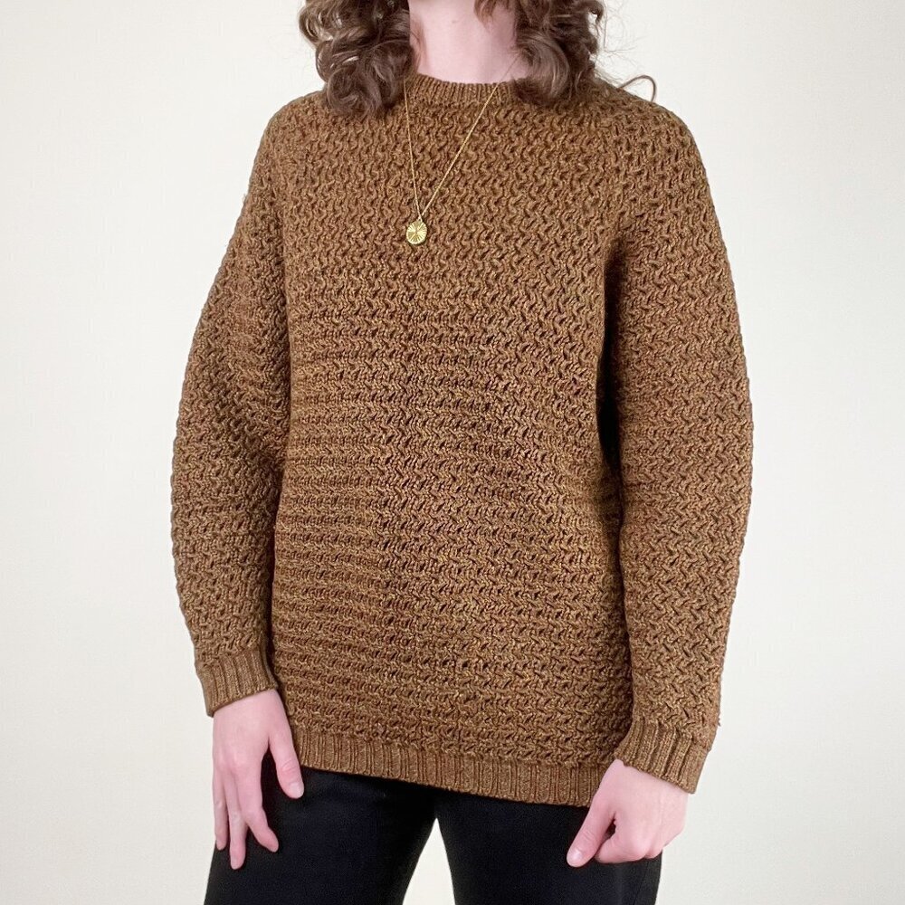 Vintage Hand Knit Cable Sweater Oversized Slouchy Chunky Quiet Luxury Old Money